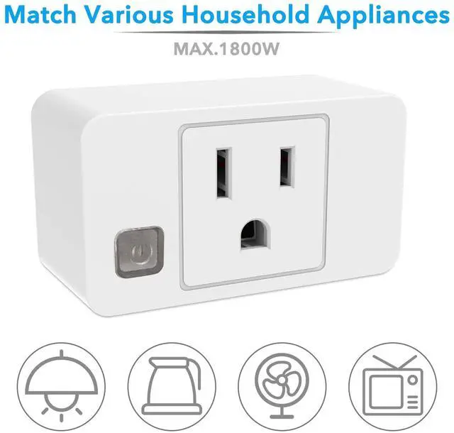 Alt view image 5 of 7 - Wireless Remote Control Outlet Switch, Remote Plug Sockets 230ft RF Range, Remote Light Switch Kit for Household Appliances, 5 Outlets + 2 Remotes, 1800W, White