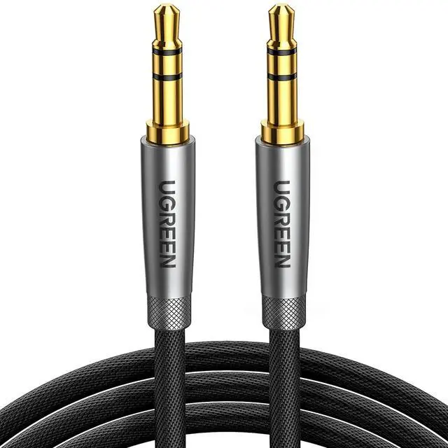 Main image of 3.5mm Audio Cable Nylon Braided Aux Cord Male to Male Stereo Hi-Fi Sound for Headphones Car Home Stereos Speakers Tablets Compatible with iPhone iPad iPod Echo More 16FT