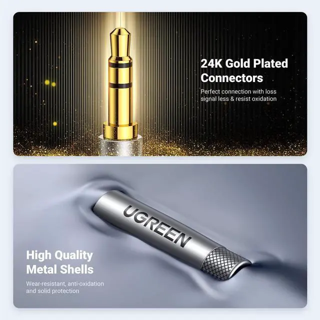 Alt view image 2 of 7 - 3.5mm Audio Cable Nylon Braided Aux Cord Male to Male Stereo Hi-Fi Sound for Headphones Car Home Stereos Speakers Tablets Compatible with iPhone iPad iPod Echo More 16FT