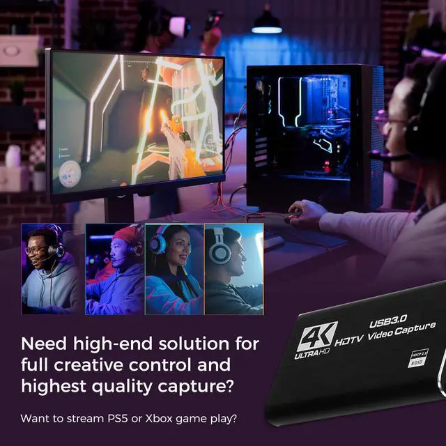Alt view image 7 of 7 - 4K HDMI Capture Card for Streaming & Gaming, USB 3.0 Audio Video Capture Device 1080P 60FPS, Low Latency, HDMI Loop Out, Capture Card for PS5, Xbox, Nintendo Switch, PC, Mac, OBS - MSP231
