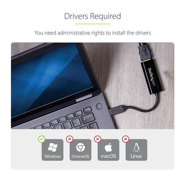 Alt view image 4 of 7 - USB 3.0 to HDMI Adapter, USB-A to HDMI Display Converter, 1080P 60Hz Full HD Video Graphics Adapter, Driver Required, USB Monitor Extender for Windows PC (USB32HDES)