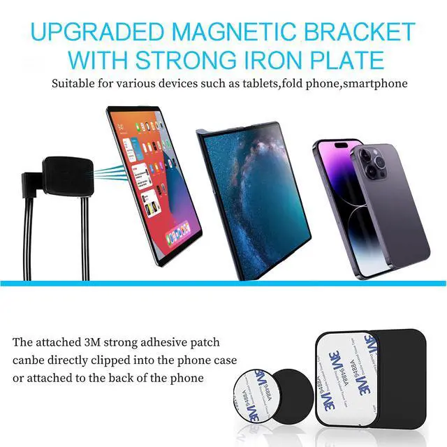 Alt view image 6 of 7 - 2in1 Cell Phone Neck Holder Handfree for Sleeping, Magnetic Lazy Neck Phone Mount for Bedroom Reading Watching Movie