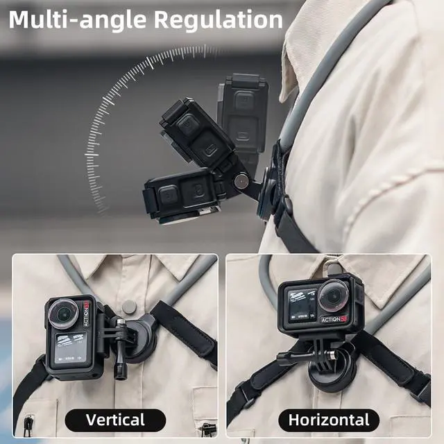Alt view image 2 of 7 - Magnetic Quick Release Extended Neck Mount for Hands-Free POV Vlogging,Adjustable Chest Strap and Neck Mount for DJI OSMO 360 Nano Action 6/5 Pro/4/3,GoPro Hero 13/12/11,Insta360 X5/X4 and More