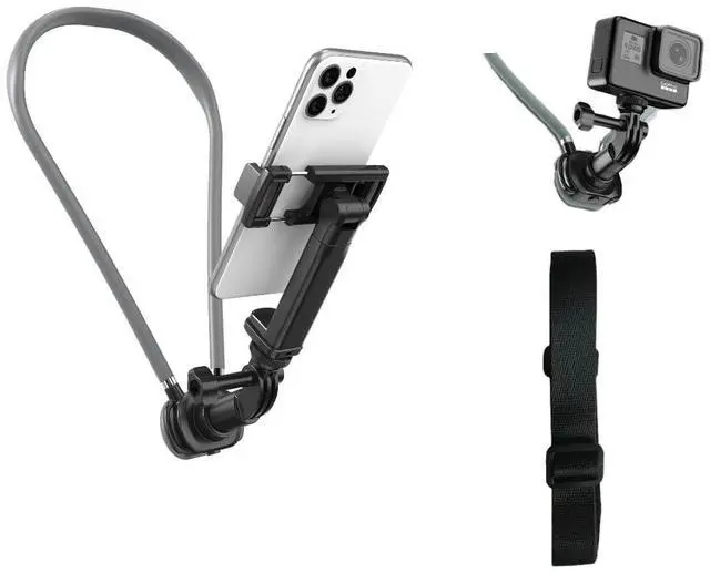 Main image of Neck Hanging Phone Holder,Hands Free POV/Vlog Chest Camera Phone Holder for Video Recording,Compatible with iPhone, Andriod, Gopro, Action Camera,with Stable Back Strap