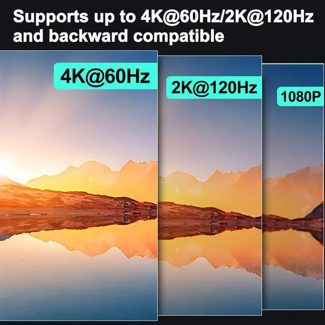 Alt view image 3 of 7 - Switch 2 Monitors 2 Computers 4K@60Hz,DP+HDMI USB3.0 Dual Monitor KVM Switches with 4 USB 3.0 Port,Wired Remote,USB3.0 Cables Included(4K60Hz 2 PC 2 Monitor KVM)
