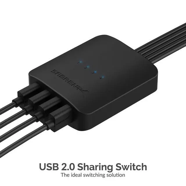 Alt view image 2 of 7 - USB 2.0 Sharing Switch up to 4 Computers and Peripherals LED Device Indicators (USB-USS4)
