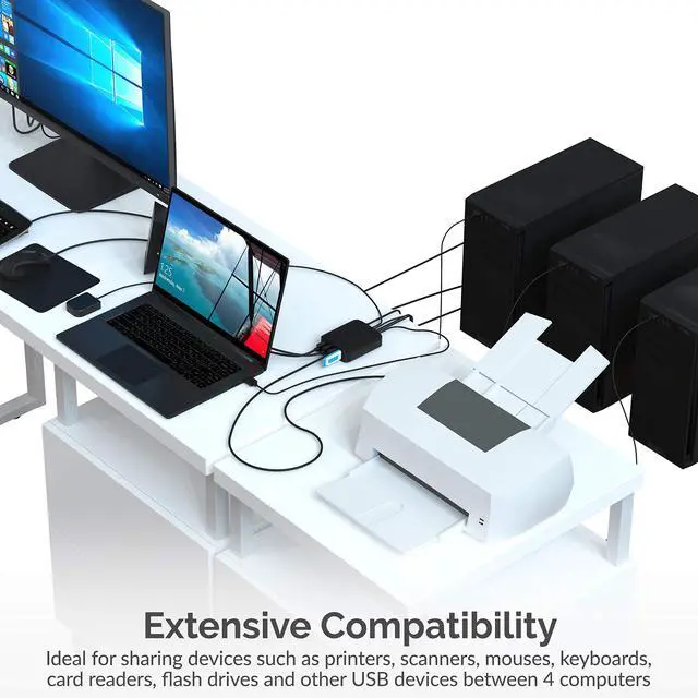 Alt view image 5 of 7 - USB 2.0 Sharing Switch up to 4 Computers and Peripherals LED Device Indicators (USB-USS4)