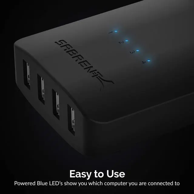 Alt view image 7 of 7 - USB 2.0 Sharing Switch up to 4 Computers and Peripherals LED Device Indicators (USB-USS4)