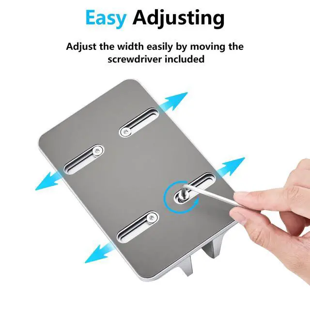 Alt view image 4 of 7 - Vertical Laptop Stand, Aluminum Laptop Holder Desktop Stand with Adjustable Dock Size (up to 17.3 inches) Compatible with All MacBook/Surface/Dell/Gaming Laptops (Silver)