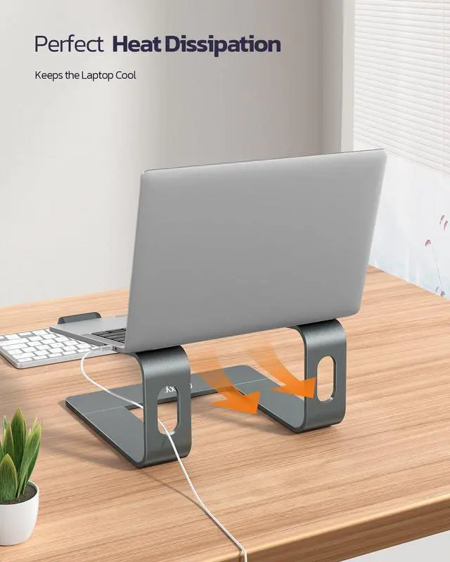 Alt view image 4 of 7 - All-Aluminum Laptop Stand for Desk, Ergonomic Detachable Ventilated Cooling Computer Riser, Anti-Slip Design Notebook Holder Compatible with All 10-16" Laptops (MacBook, Dell XPS, HP, Lenovo)