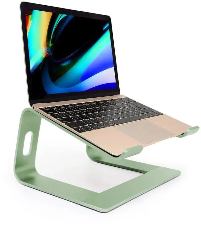 Main image of Ergonomic Aluminum Laptop Mount - Adjustable Computer Stand for MacBook Pro/Air HP Lenovo Samsung Dell - Fits 10-17.3" Laptops (Apple Green)