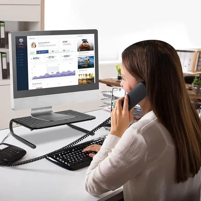 Alt view image 2 of 7 - Monitor Stand Riser for Computer,Laptop,Printer, Notebook and All Flat Screen Display with Vented Metal Platform and 4 Inches Height Underneath Storage (MST004)