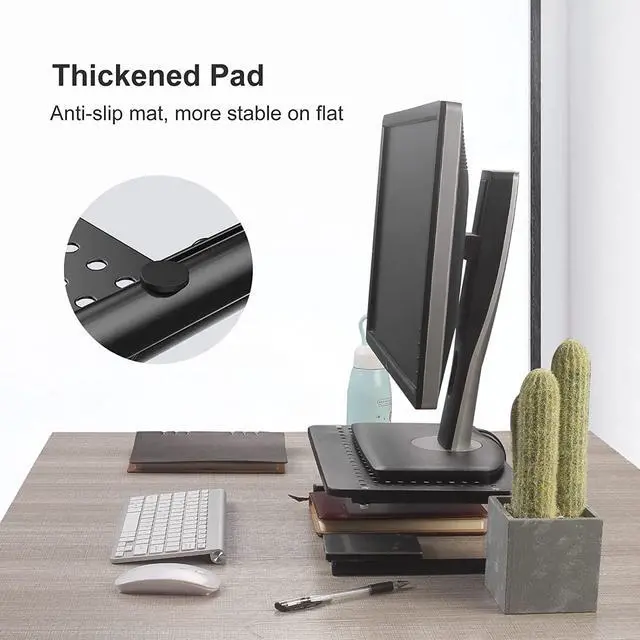 Alt view image 4 of 7 - Monitor Stand Riser for Computer,Laptop,Printer, Notebook and All Flat Screen Display with Vented Metal Platform and 4 Inches Height Underneath Storage (MST004)