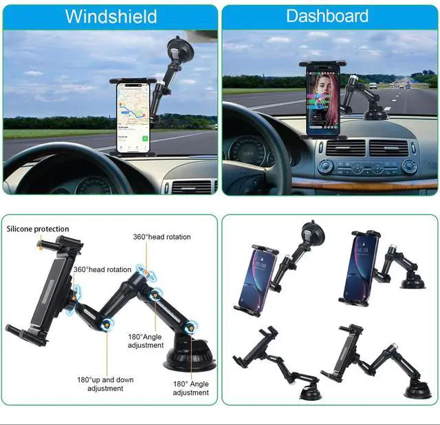 Alt view image 3 of 7 - 5 in 1 car Phone Holder, car Dashboard Windshield Phone Mount, Suitable for iPhone17 16 15 14 iPhone13 promax, Samsung Z Fold 7 6 5, All Smartphones