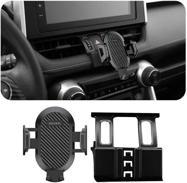 Main image of Car Phone Holder Fits for Toyota RAV4 2019-2025 Accessories,Thick Cases Friendly,Cell Phone Mount for 4.7-7 in Phones,360 Degree Rotation,Easy to Install