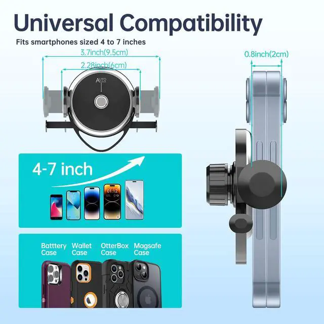 Alt view image 5 of 6 - Dashboard Car Phone Holder, Universal 360° Rotation Dash Phone Mount for Car, Multifunctional Dashboard Clip Phone Bracket, Hands-Free Cell Phone Holder Stand Compatible with iPhone & Android (Black)