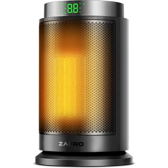 Main image of Space Heater, Ultra Quiet Portable Electric Heaters for Indoor Use with Thermostat, 1500W Large PTC Ceramic Fast & Wide-Angle Heat, Digital Display, 8 Safety, 5 Modes, 24H Timer for Office Home