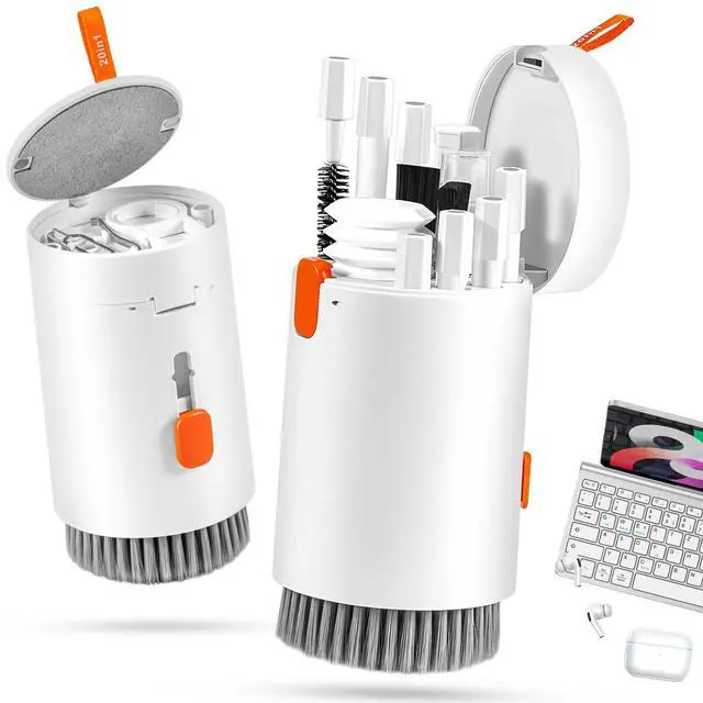 Main image of 2 Pack Laptop Phone Screen Cleaner Kit, Computer Keyboard Brush Cleaning Spray for iPhone AirPods MacBook iPad, 20-in-1 Electronic Device Tool for Camera Earbud TV Tablet Car Screens, White