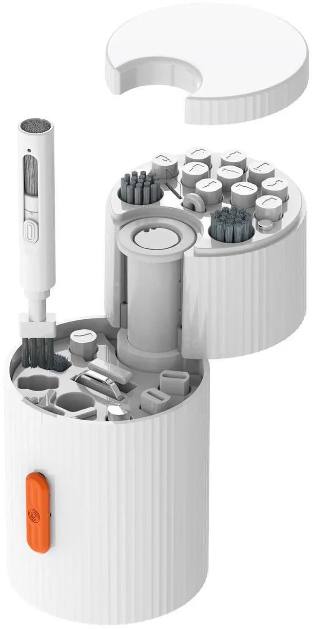 Main image of Multi-Functional Electronics Cleaning Kit, Charging Port Cleaner, for Mobile Phones, Headphones, Computer, Monitor, Camera Lens, White