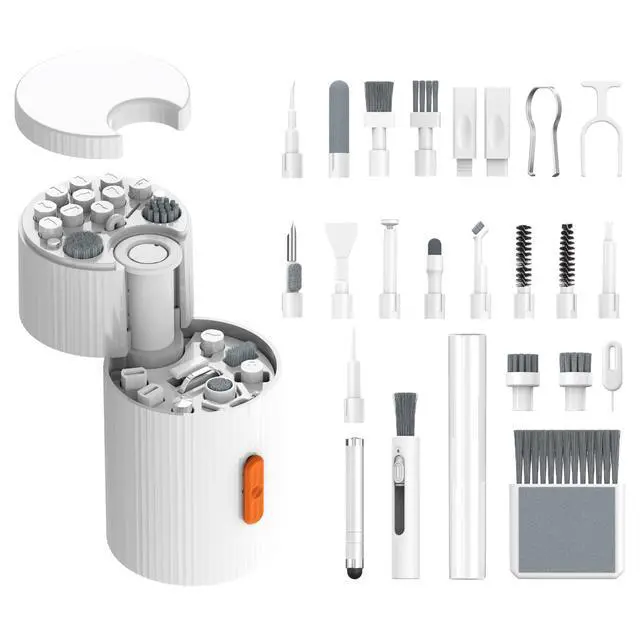 Alt view image 6 of 7 - Multi-Functional Electronics Cleaning Kit, Charging Port Cleaner, for Mobile Phones, Headphones, Computer, Monitor, Camera Lens, White