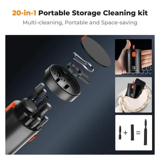 Alt view image 2 of 7 - 20-in-1 Keyboard Cleaning Kit Laptop Cleaner, Multifunctional Electronic Device Cleaning Tool, for iPhone AirPods MacBook iPad, Camera PC Monitor Earbud TV Tablet Screens