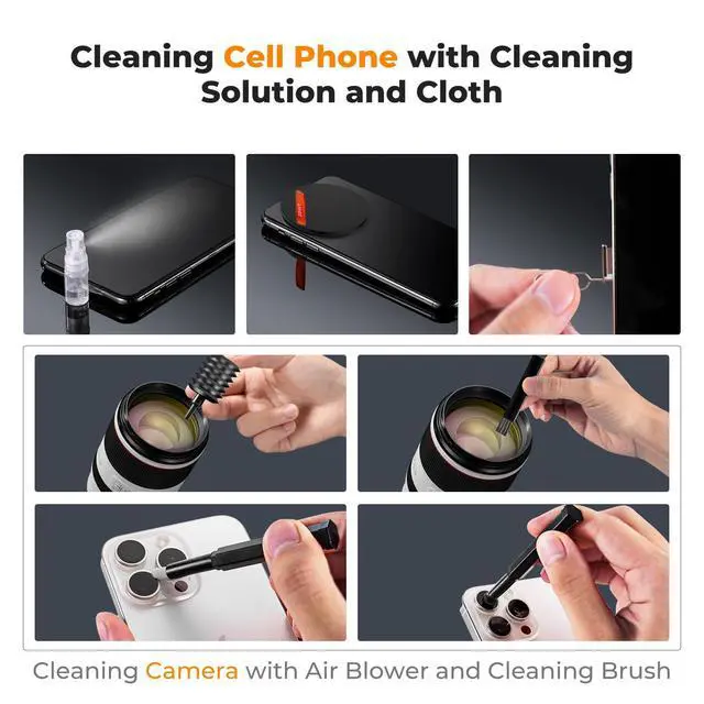 Alt view image 5 of 7 - 20-in-1 Keyboard Cleaning Kit Laptop Cleaner, Multifunctional Electronic Device Cleaning Tool, for iPhone AirPods MacBook iPad, Camera PC Monitor Earbud TV Tablet Screens