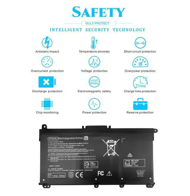 Alt view image 5 of 6 - HT03XL L11119-855 Battery Replacement for HP Pavilion 15 15-DA 15-DB 15-CS 15-DW 15-DY 17-by 17-CA 14-CE 14-CF 14-DF Series 15-CW1XXX 15-DB0004DX 15-DA0014DX HSTNN-UB7J HSTNN-DB8R Laptop