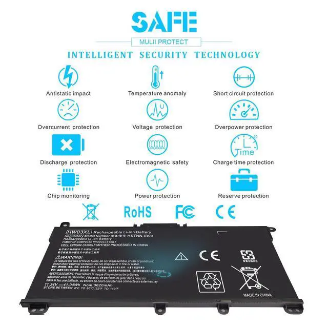 Alt view image 6 of 6 - HW03XL L97300-005 Laptop Battery for HP Pavilion 15-EG 15-EH 17-CN 17-CP 15-eg0xxx 15-eg0073cl 15-eg0053cl 15-eg1053cl 15t-eg000 15-eh1xxx 17-cn0xxx 17-cn2063cl 17-cp0xxx 17-cp0700dx HW03041xl-pl