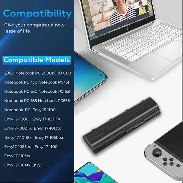 Alt view image 6 of 7 - Spare 593553-001 593554-001 MU06 MU09 Laptop Battery for HP Pavilion DM4 G4 G6 G7 DV3-4000 DV5-2000 DV6-3000 DV7-6000 Compaq Presario CQ32 CQ42 CQ43 435 436 HSTNN-Q62C HSTNN-CBOW HSTNN-IB0N