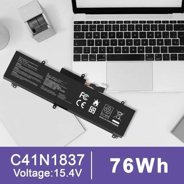 Alt view image 5 of 7 - C41N1837 Laptop Battery for ASUS ROG Zephyrus G15 GA501I GA502 GA502D GA502DU GA502GU GA502IV GU502 GU502DU GX502GW GX532GV GU532GW GU502LU GU502LW GU502LV GX502LXS GX502GV GX502GW 0B200-03380100