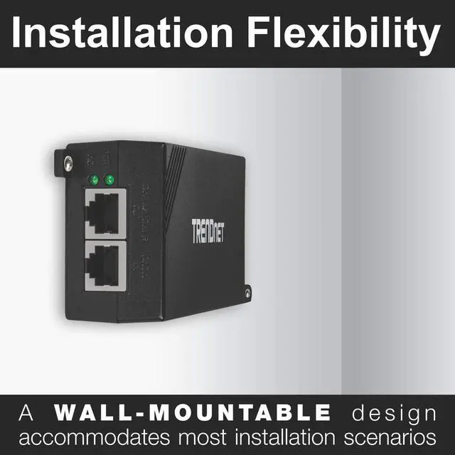 Alt view image 4 of 7 - Gigabit Power Over Ethernet Plus Injector, PoE+ (30W) Power Network Distances Up to 100M (328 ft.), Metal Housing, Black, TPE-115GI (Pack of 1)
