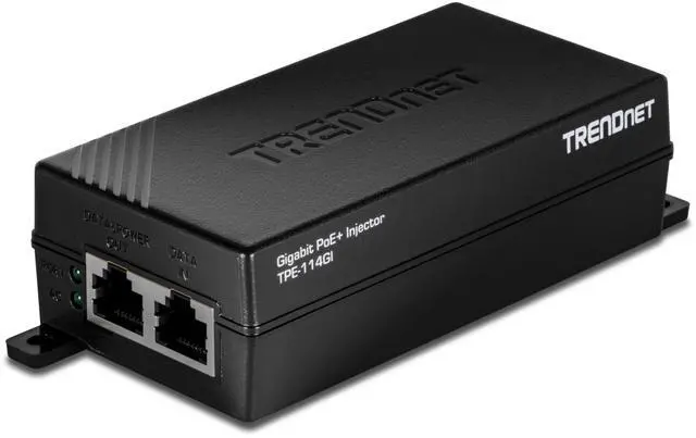 Main image of Gigabit PoE+ Injector, TPE-114GI, Supplies PoE (15.4W), PoE+(30W), Network A PoE Device Up to 100m (328 ft), Plug & Play, NDAA & TAA Compliant, Black