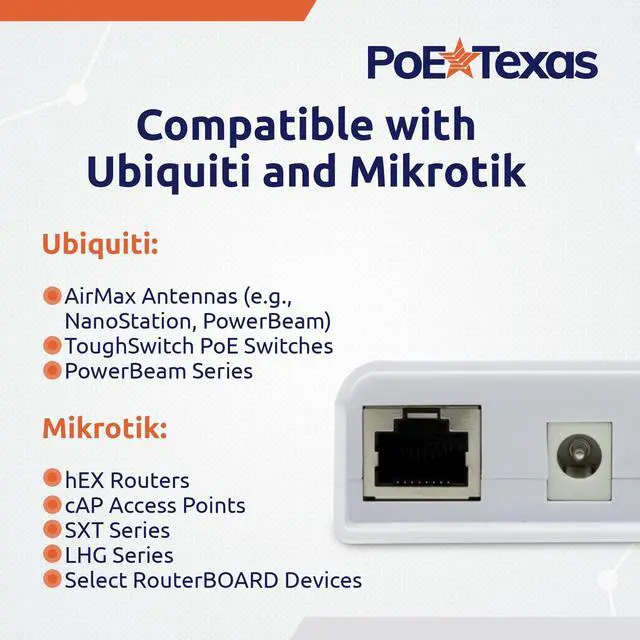 Alt view image 4 of 6 - 48v to 24v PoE Converter - Inline PoE Splitter with 24 Volt 25 Watt PoE or DC - Converts IEEE 802.3at PoE+ to 24V Passive PoE or 24V DC Output with Gigabit Data for Ubiquiti and Mikrotik