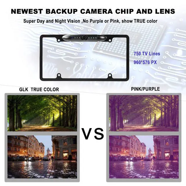 Alt view image 3 of 7 - License Plate Backup Camera HD Front Rear View Reverse Camera with 7 LED Night Vision 170 Degree Viewing Angle, Waterproof, for Cars