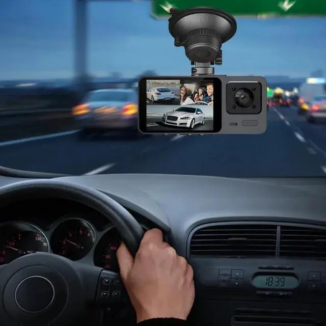 Alt view image 3 of 7 - 2K Dash Camera Front and Inside Dash Cam for Car Security Video Recorder with Audio Plug and Play, WDR, Night Vision, G-Sensor Auto Lock, 140° Wide Angle View, 2 Inch Screen Car DVR