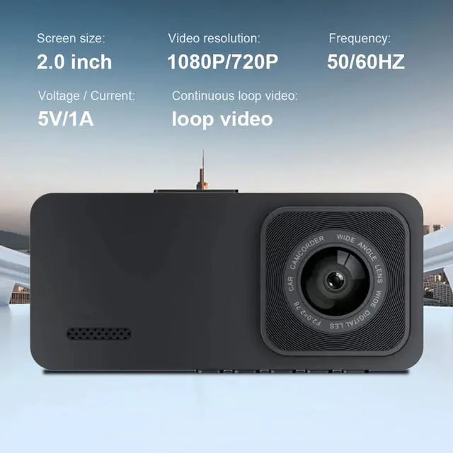 Alt view image 7 of 7 - 2K Dash Camera Front and Inside Dash Cam for Car Security Video Recorder with Audio Plug and Play, WDR, Night Vision, G-Sensor Auto Lock, 140° Wide Angle View, 2 Inch Screen Car DVR