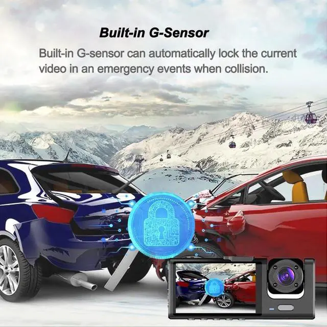 Alt view image 4 of 7 - Dash Camera for Car Security Camera Dash Cam Mini Car Recorder 2 Inch Screen Front and Inside Dual Car Cameras 1080P with WDR, Night Vision, G-Sensor Auto Lock, Loop Recording