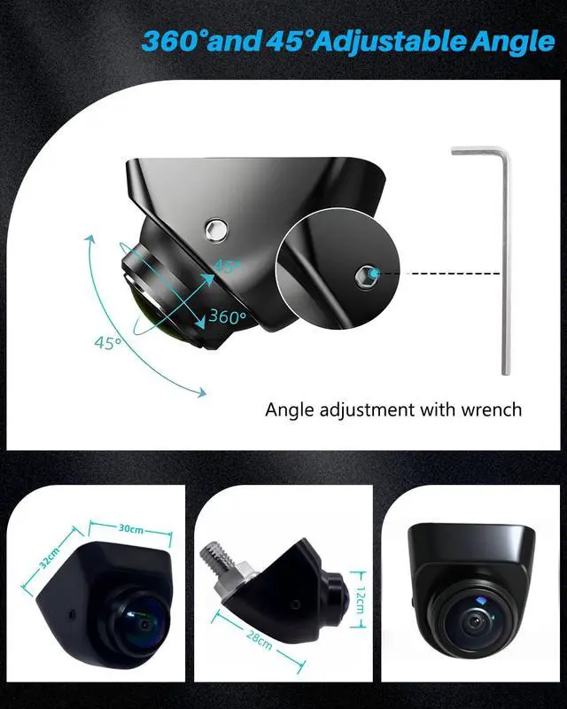 Alt view image 5 of 7 - 1080P AHD Backup Camera for Cars 3 DIY Switchesw 360°+45° Rotatable 170° Wide Angle Rear Camera Clear Night Vision Front/Side/Rear View Camera IP68K Waterproof Reverse Camera Fisheye Lens (6m cable)