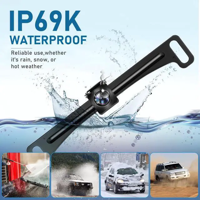 Alt view image 4 of 7 - Backup Camera Reverse Camera AHD 1080P Night Vision Rear View Camera, License Plate Backup Camera with 170 Degree Wide View Angle, IP69K Waterproof, for 12-24V Pickup Car Truck RV SUV