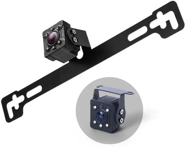 Main image of 180° Wide Angle Reverse Camera with Night Vision, IP69K Waterproof Rear View Camera with 5 LED Lights, CVBS/AHD Signal, Parking Guidelines, Front/Rear Mount, 26ft Cable Universal for Car Truck RV