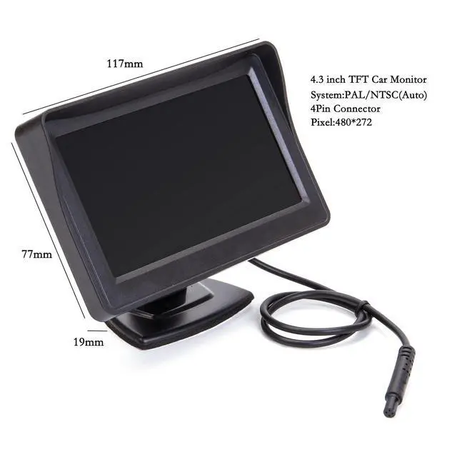Alt view image 2 of 5 - 4.3 Inch Car Mirror Monitor Vehicle Rear View Reverse Backup LED Camera Video Parking System for Trucks, Pickups, SUVs - Easy Installation