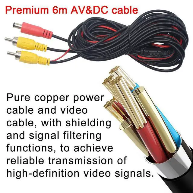 Alt view image 4 of 7 - Backup Camera - Reverse Camera for Car&Trucks,HD Night Vision,170 Degrees Perfect Angle, IP69 Waterproof Stainless Steel Texture,Universal License Plate Rear View Camera