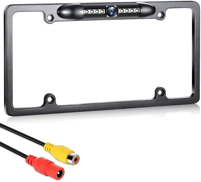 Main image of Backup Camera, AHD 1080P License Plate Backup Camera, Night Vision Rear View Camera with 8 LEDs, Wide Angle IP69K Waterproof Reverse Rear Camera for 12-24V Car Vehicle SUV RV