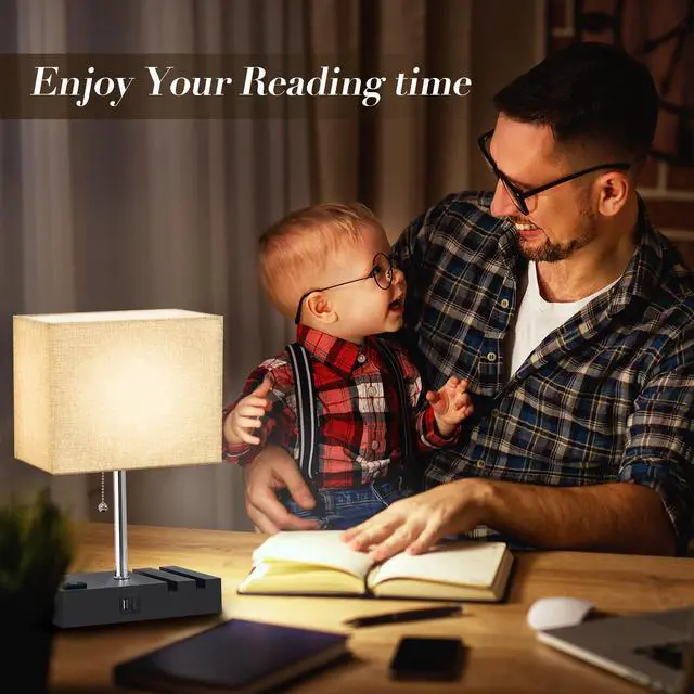 Alt view image 6 of 7 - RGB Smart Table Lamp with Remote Control - Alexa Lamp for Bedroom with Voice & APP Control & Music Sync, Dimmable Nightstand Lamp with Charging Station for Living Room, Alexa Bulb Included