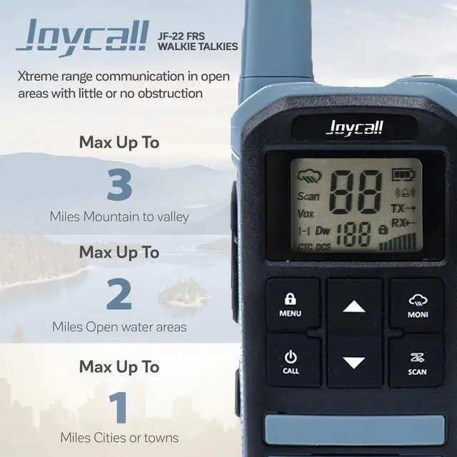 Alt view image 3 of 7 - Long Range Walkie Talkies for Adult with NOAA Weather Alert Portable Walkie Talkies Rechargeable 22 Modifiable FRS Two Way Radios with Charger Cable &1400mAh Li-ion Battery (Blue)