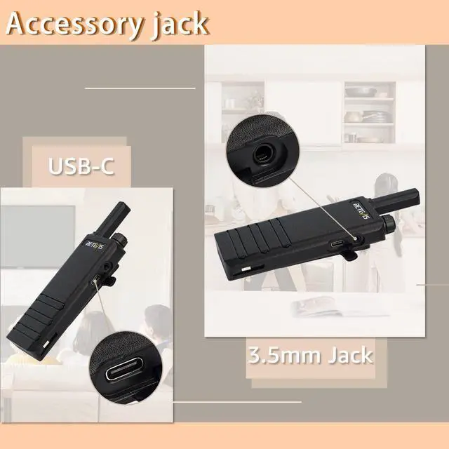 Alt view image 7 of 7 - RT22P Walkie Talkies Long Range, Rechargeable FRS Two Way Radios with Earpiece for Adults, New Version of RT22(2.0), 1620mAh, USB-C, VOX, Handheld Small 2 Way Radio for Camping Hiking(2 Pack)