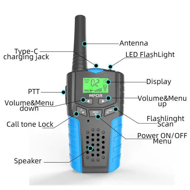 Alt view image 5 of 7 - Walkie Talkies for Kids Rechargeable 2 Pack,3 Miles Long Range 22 Channels 2 Way Radio Mini Kid Wakey takey,Birthday, Toys for Age 3-12 Year Old Boys Girls