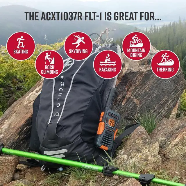 Alt view image 5 of 7 - ACXT1037R FLT Floating Walkie Talkie - Waterproof, Rechargeable, Long Range up to 37-Mile Two Way Radio with NOAA Weather Alert & VOX, (1 Pack)