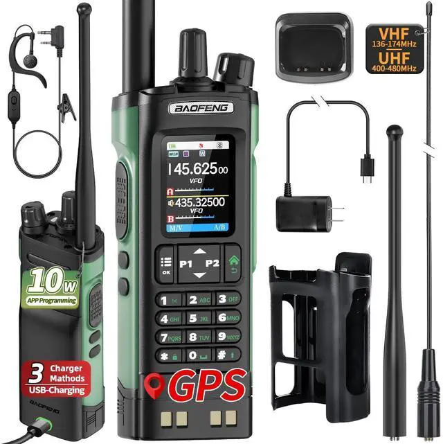 Main image of UV-32 Ham Radio Long Range 10W Rechargeable Walkie Talkies UV32 5RM K5 Handheld Two Way Radio NOAA Weather Radio with GPS,APP Programming,Copy Frequency,USB-C Charging for Survival Gear