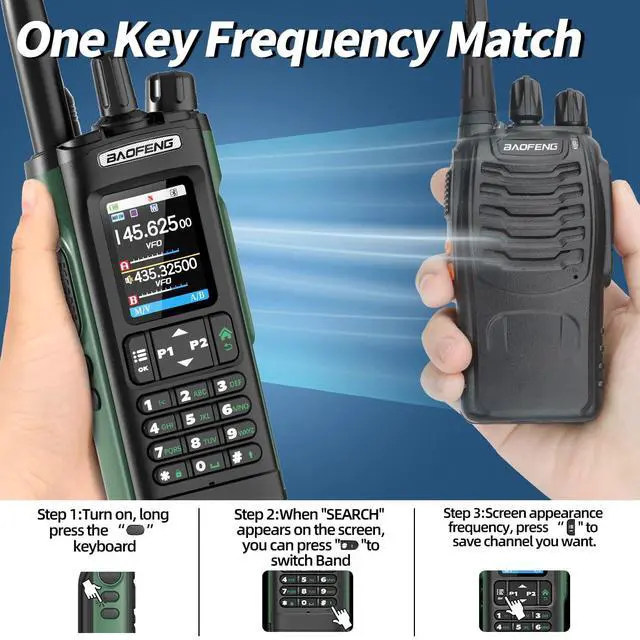 Alt view image 5 of 7 - UV-32 Ham Radio Long Range 10W Rechargeable Walkie Talkies UV32 5RM K5 Handheld Two Way Radio NOAA Weather Radio with GPS,APP Programming,Copy Frequency,USB-C Charging for Survival Gear
